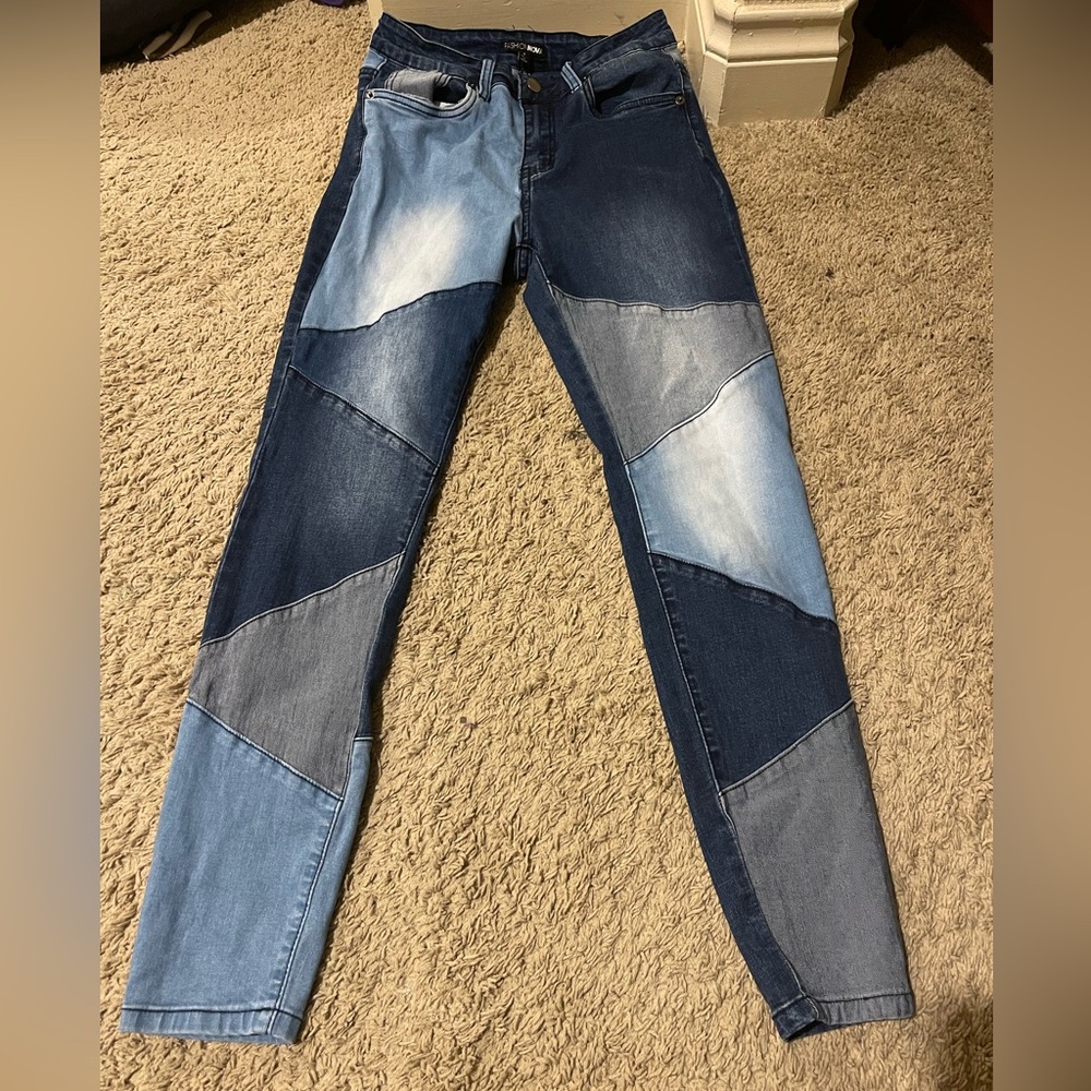 Fashion Nova Two-Tone Denim Jeans
